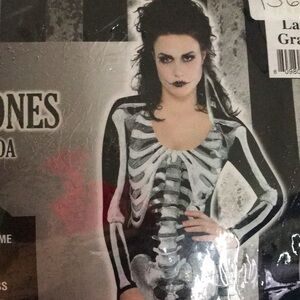 Skeleton Bare Bones Tunic Dress Leggings Large